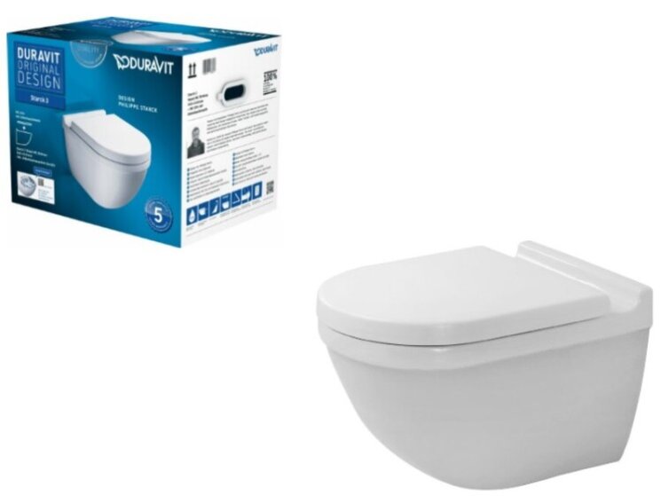 45270900A1 Унитаз Duravit Starck 3, без смывного края, тип установки-подвесной