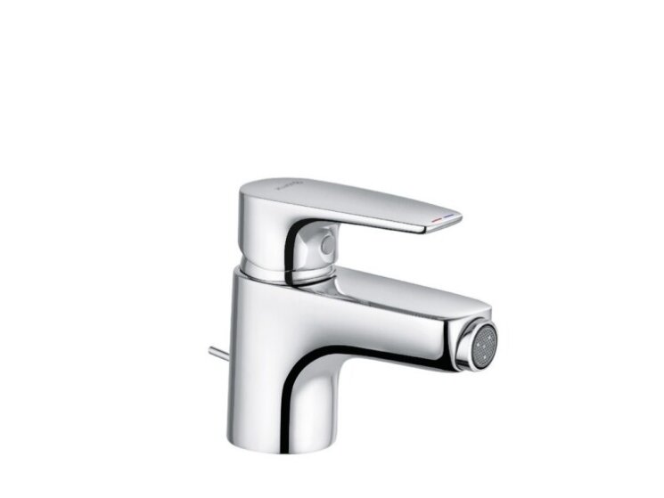 342160575 Смеситель для биде, Kludi, Pure&Solid, тип открывания воды-однорычажный, тип регулирования воды-керамический картридж, отверстия для монтажа-1, высота, мм-120, вынос излива, мм-110, донный клапан-есть, тип подводки-гибкая, стандарт подвода воды-