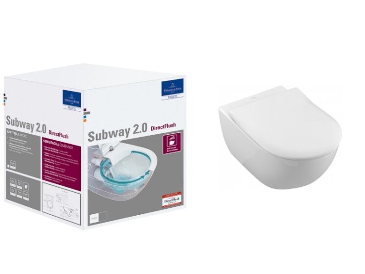 5614R2R1 Унитаз Villeroy&Boch Subway 2.0, безободковый, тип установки-подвесной 