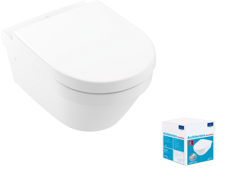 4694HR01 Унитаз Villeroy&Boch Architectura, безободковый, тип установки-подвесной