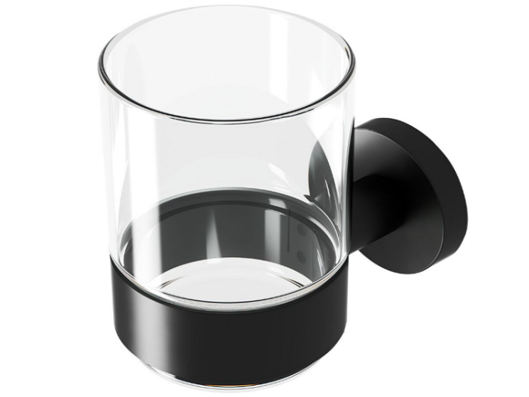 Стакан Geesa Nemox Black, одинарный, настенный