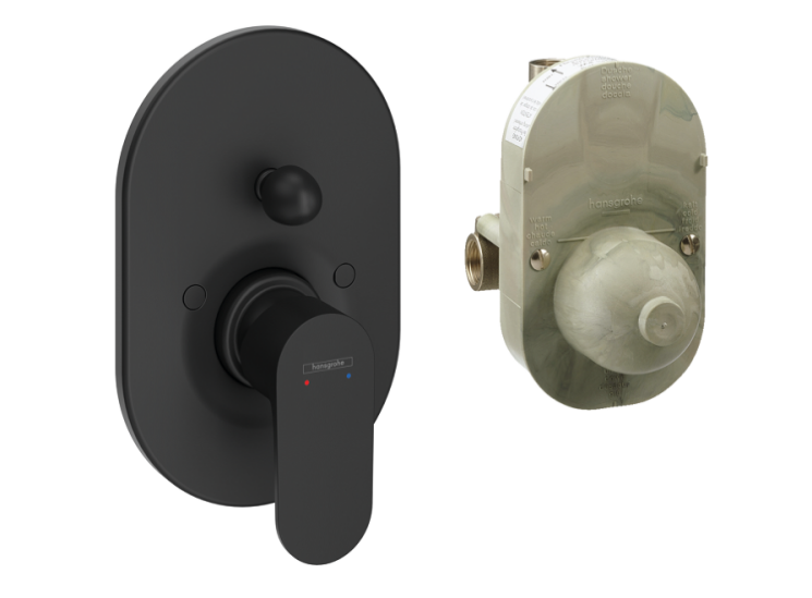 72448670 Смеситель для душа, Hansgrohe, Rebris S, цвет-черный матовый