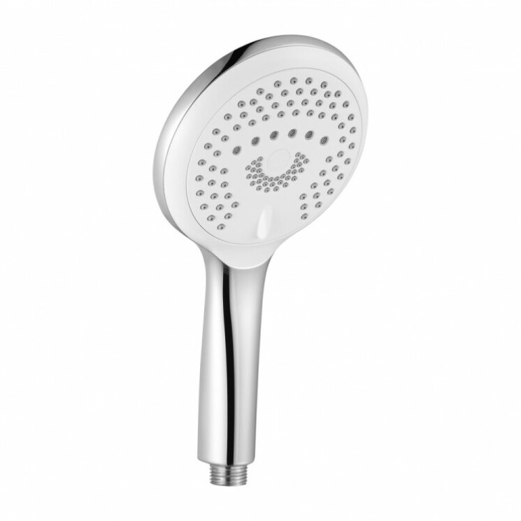 6790005-00 Ручной душ, Kludi, Freshline, 3S, размер душевого диска, мм-140, форма-круглая, количество режимов-3, тип струи-бодрящая, мягкая, массажная, материал-пластик, подключение G 1/2", цвет-хром