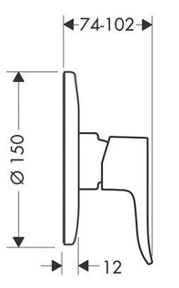 31686000 Смеситель для душа, Hansgrohe, Metris, цвет-хром