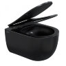 Унитаз BERGES подвесной VENTAS Black Rimless 49 см, сиденье дюропласт Ventas Slim SO, микролифт, быстросъём